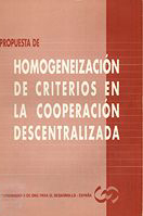 portada Propuesta de homogeneización de criterios en la cooperación descentralizada