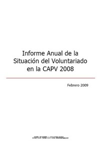 portada Informe anual de la situación del voluntariado en la CAPV 2008