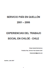 portada Servicio país en Quellón, 2001 - 2006. Experiencias del trabajo social en Chiloé - Chile