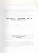 portada Formación en y para la participación desde el ámbito escolar. Proyecto de sistematización. Neiva - Huila - Colombia (2004-2005)
