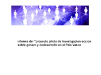 portada Informe del proyecto piloto Género y codesarrollo en el País Vasco