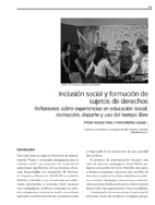 portada Inclusión social y formación de sujetos de derechos: 
Reflexiones sobre experiencias en educación social,
recreación, deporte y uso del tiempo libre
