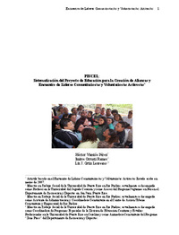 portada Pincel: Sistematización del Proyecto de Educación para la Creación de Alianzas y
Encuentro de Líderes Comunitarios/as y Voluntarios/as Activos/as