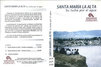 portada Santa María la Alta. Su lucha por el agua.