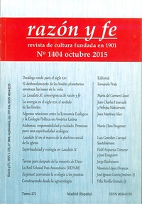 portada Razón y fe. Revista de cultura fundada en 1901. Nº 1404 octubre 2015.