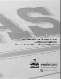 portada Impacto mediático de la inmigración en la comunidad Valenciana: Análisis de prensa (4º Trimestre 2002)