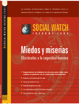 portada Social Watch. Informe 2004. Miedos y miserias. Obstáculos a la seguridad humana