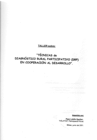 portada Técnicas de Diagnóstico Rural Participativo (DRP) en Cooperación para el Desarrollo