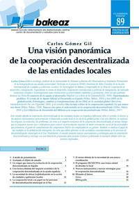 portada Una visión panorámica de la cooperación descentralizada de las entidades locales