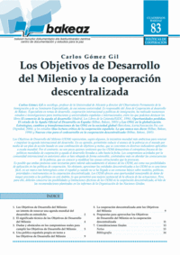 portada Los Objetivos de Desarrollo del Milenio y la cooperación descentralizada