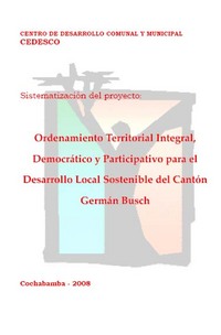 portada Ordenamiento territorial integral, democrático y participativo para el desarrollo local sostenible del cantón Germán Busch