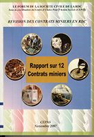 portada Révision des contrats miniers en RDC. Raport consolidé des 12 contrats