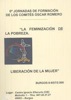 portada La feminización de la pobreza. Liberación de la mujer. 6ª jornadas de formación de los Comités Oscar Romero