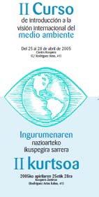 portada II curso de introducción a la visión internacional del medio ambiente = II kurtsoa nazioarteko ikuspegira sarrera ingurumenaren