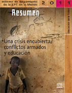portada Informe de seguimiento de la EPT [Educación para Todos] en el mundo. Una crisis encubierta: conflictos armados y educación. Resumen