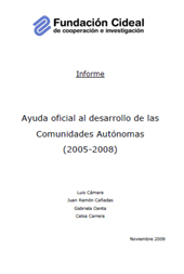 portada Ayuda oficial al desarrollo de las comunidades autónomas. 2005 - 2008