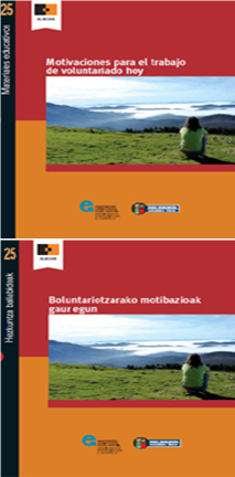portada Motivaciones para el trabajo de voluntariado hoy=Boluntariotzarako motibazioak gaur egun