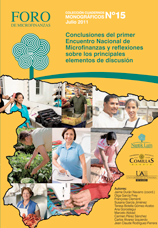 portada Conclusiones del primer Encuentro Nacional de Microfinanzas y reflexiones sobre los principales elementos de discusión