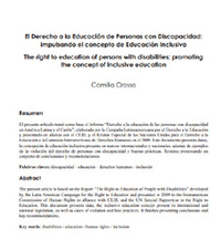 portada El derecho a la educación de personas con discapacidad: impulsando el concepto de educación inclusiva