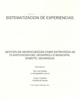 portada Sistematizacion de experiencias. Gestión de microcuencas como estrategia de planificación del desarrollo municipal. Somoto.Nicaragua.