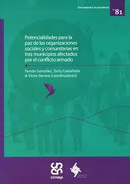 portada Potencialidades para la paz de las organizaciones sociales y comunitarias en tres municipios afectados por el conflicto armado.
